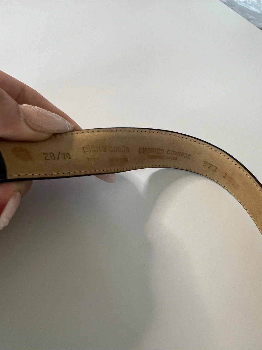 Vintage-Pierre Cardin Black Leather Belt with Gold Logo Accent
